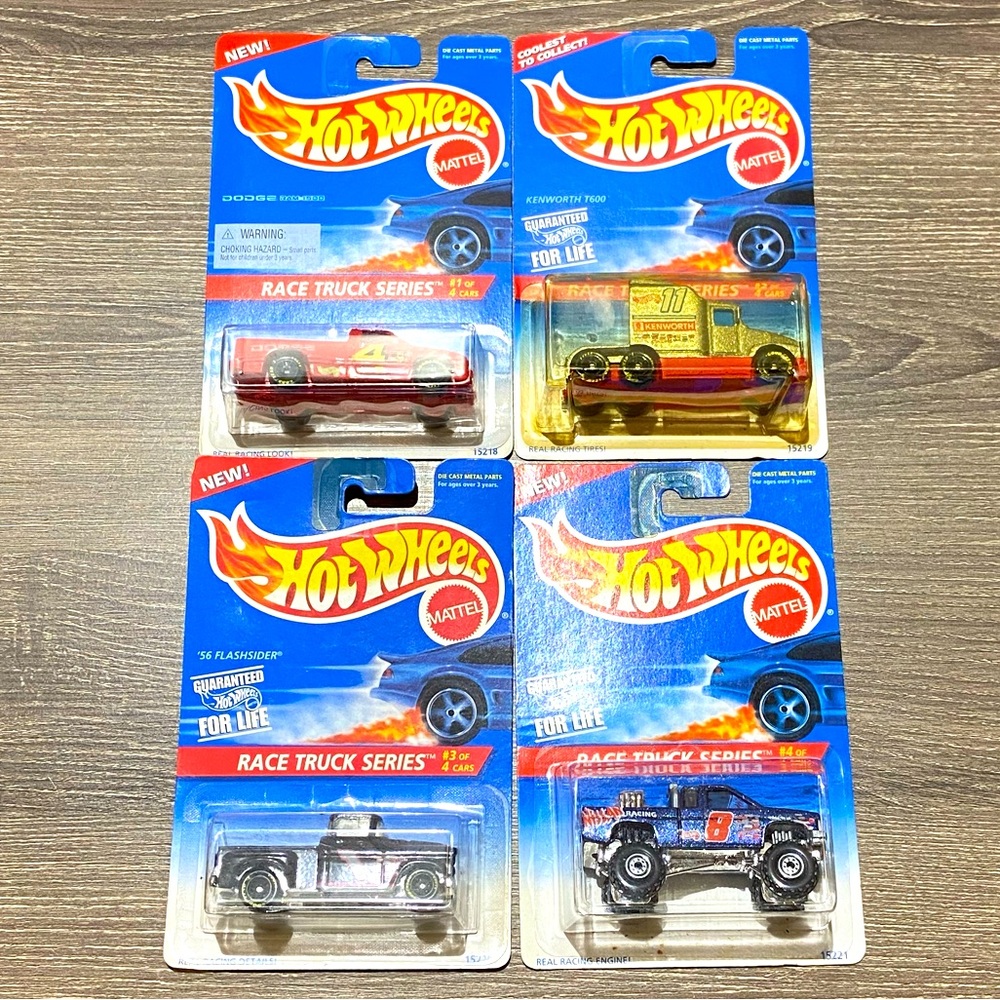VINTAGE 1996 HOT WHEELS Race Truck Series Complete Set #1-4 Sealed